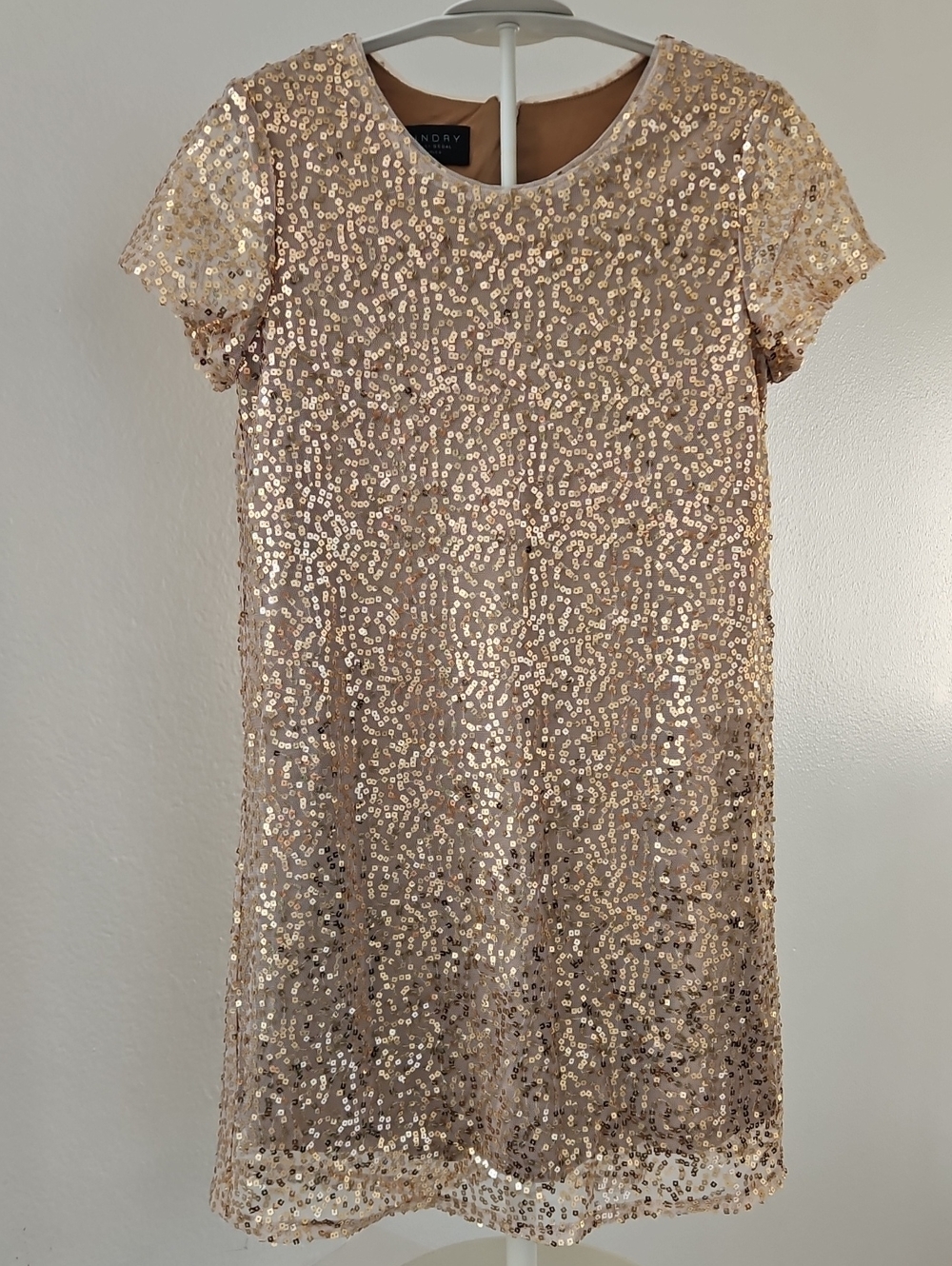 Laundry By Shelli Segal Girls Gold Sequin Party Dress